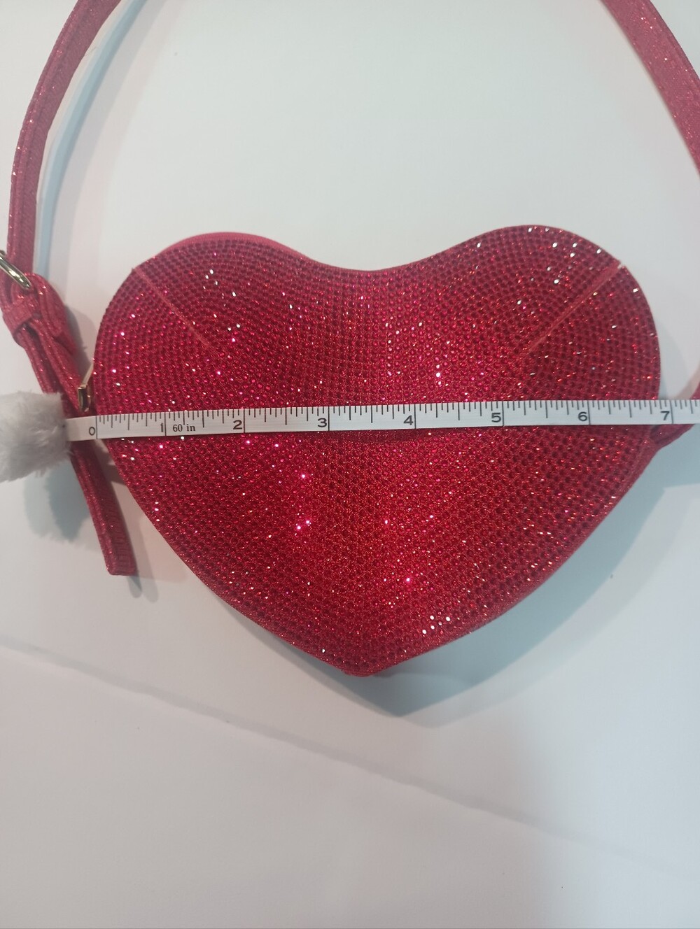 Forever 21 Red Rhinestones Heart Shoulder Bag - Picture 5 of 7